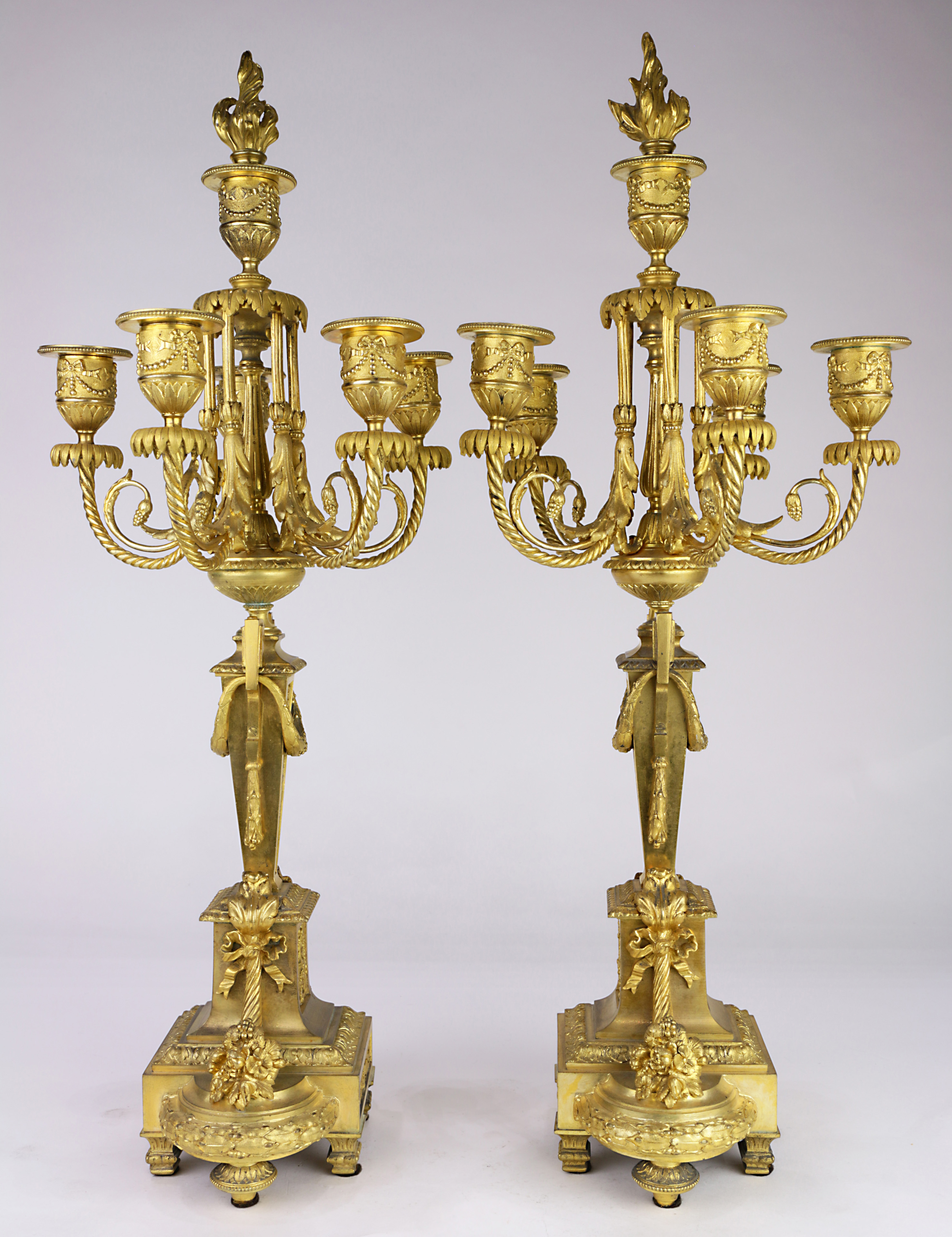 A Pair of Neoclassical style gilt candelabra - Image 4 of 5