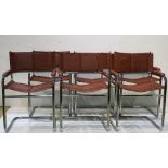 A group of Mies Van Der Rohe Bruno style armchairs