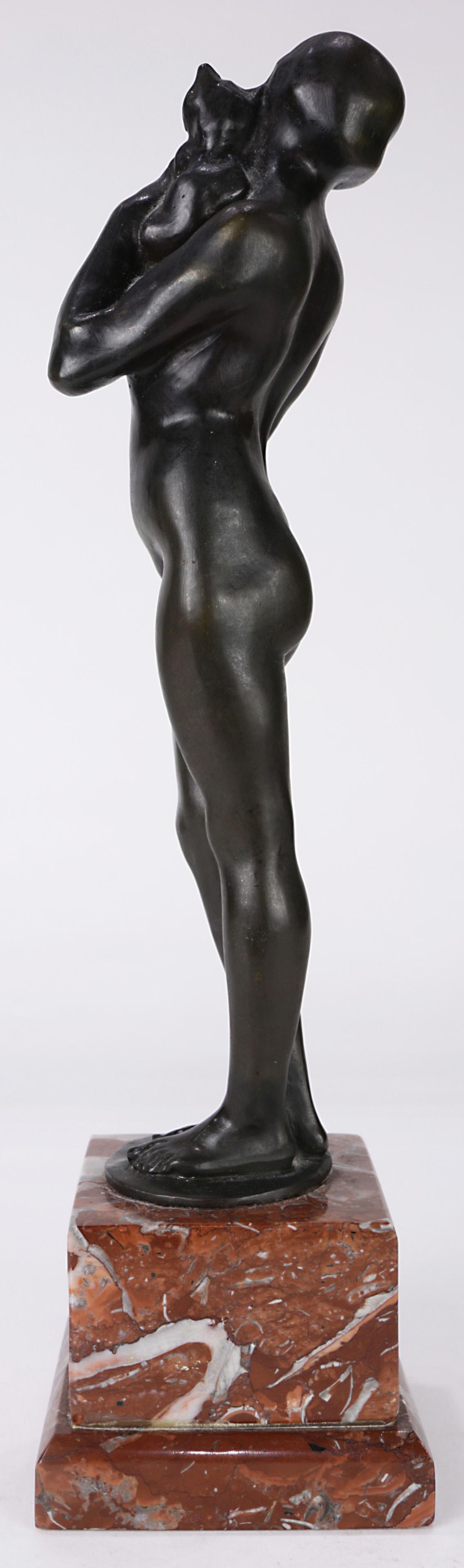 A French Art Nouveau style patinated bronze sculpture - Image 4 of 5