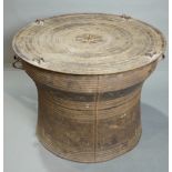 Southeast Asian patinated metal rain drum