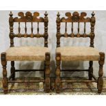 A Pair of William and Mary style hall chairs