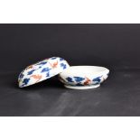 A Chinese Blue and white and iron red porcelain lidded Box
