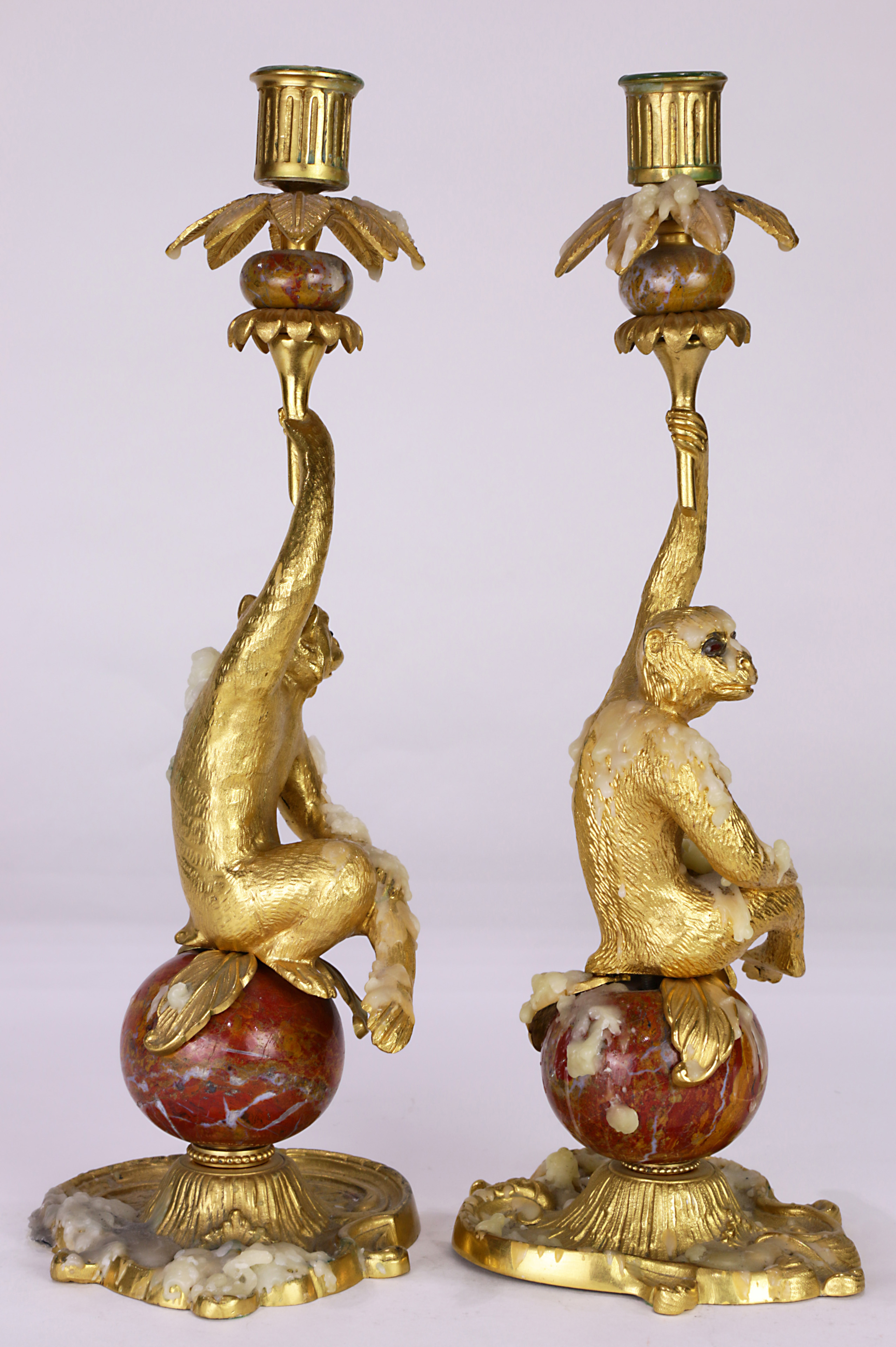 A pair of French ormolu and jeweled candelabra - Image 4 of 5