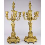 A Pair of Neoclassical style gilt candelabra