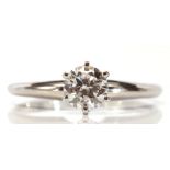 Diamond, 14k white gold ring