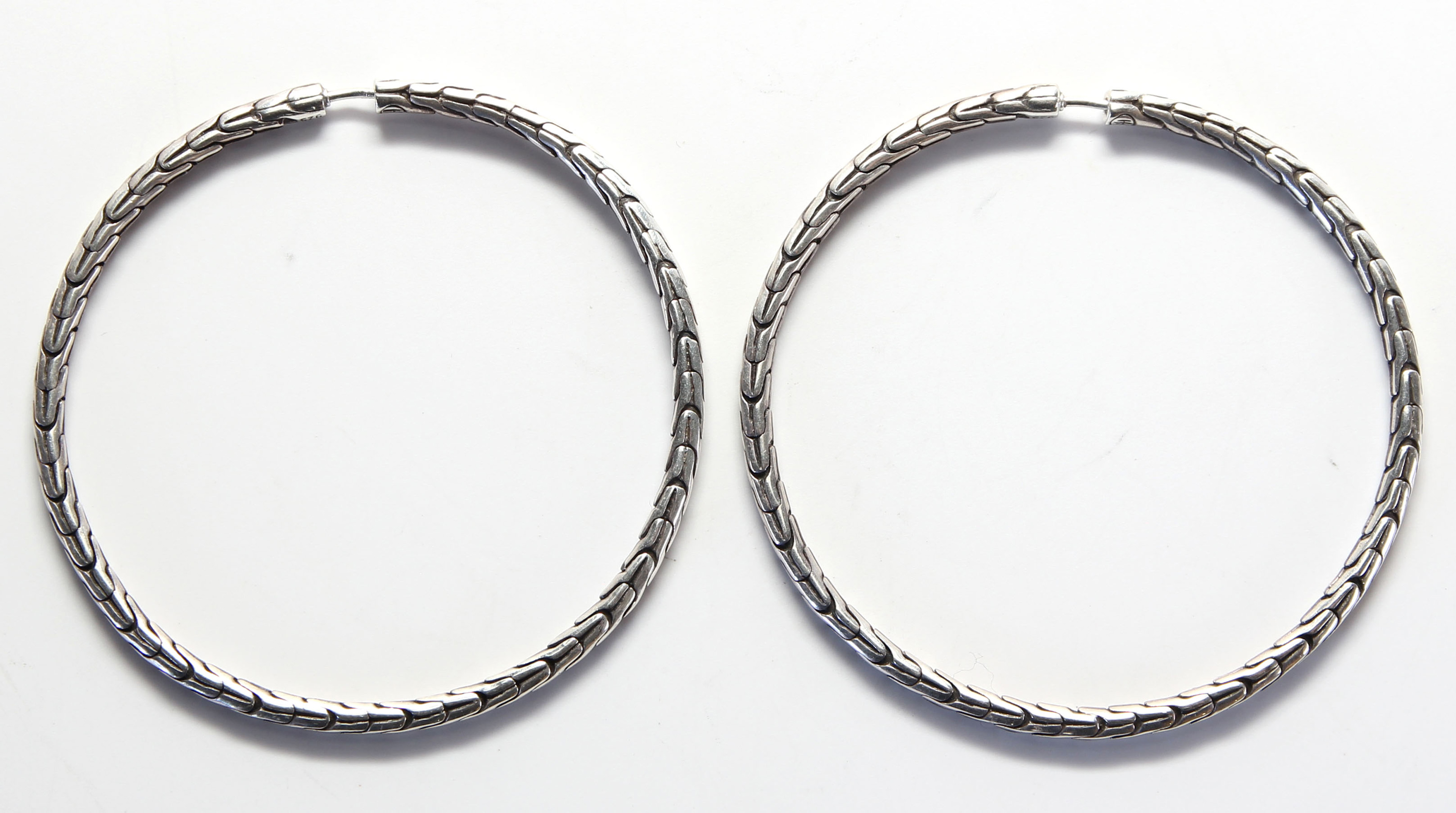 Pair of John Hardy sterling silver hoop earrings - Image 2 of 3