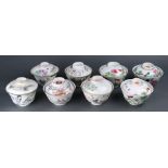 (Lot of 8) A group of eight Chinese Famille-rose lidded Tea pot sets