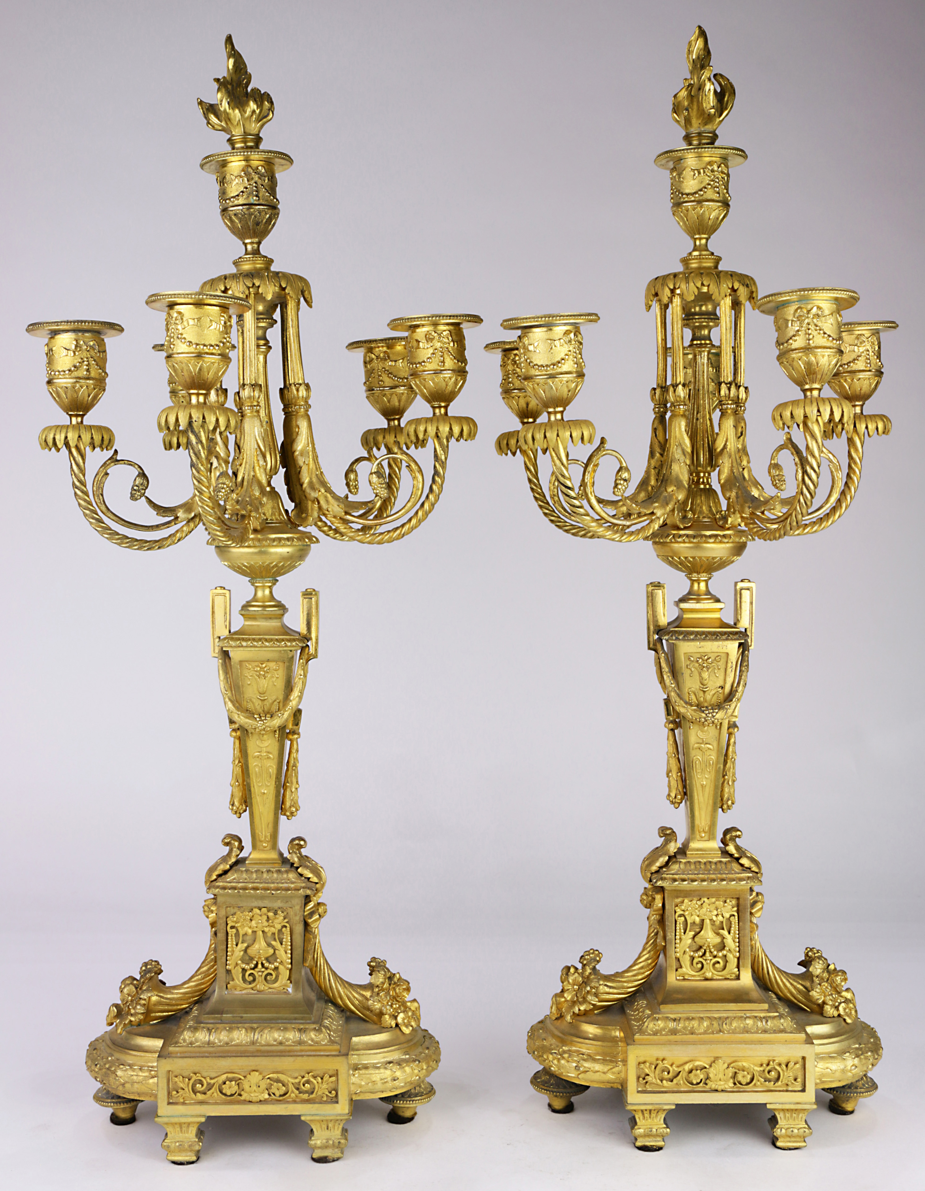 A Pair of Neoclassical style gilt candelabra - Image 3 of 5