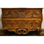 A French Louis XV fruitwood commode en tombeau, third quarter 18th century