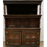 A Welsh paneled oak court cabinet, 18th century