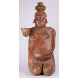 A Pre-Columbian, Nayarit, West Mexico, seated pregnant female, 200BC-300AD Ex Ron Messick