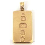 9k yellow gold ingot pendant