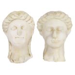 Classical style Greco-Roman marble busts