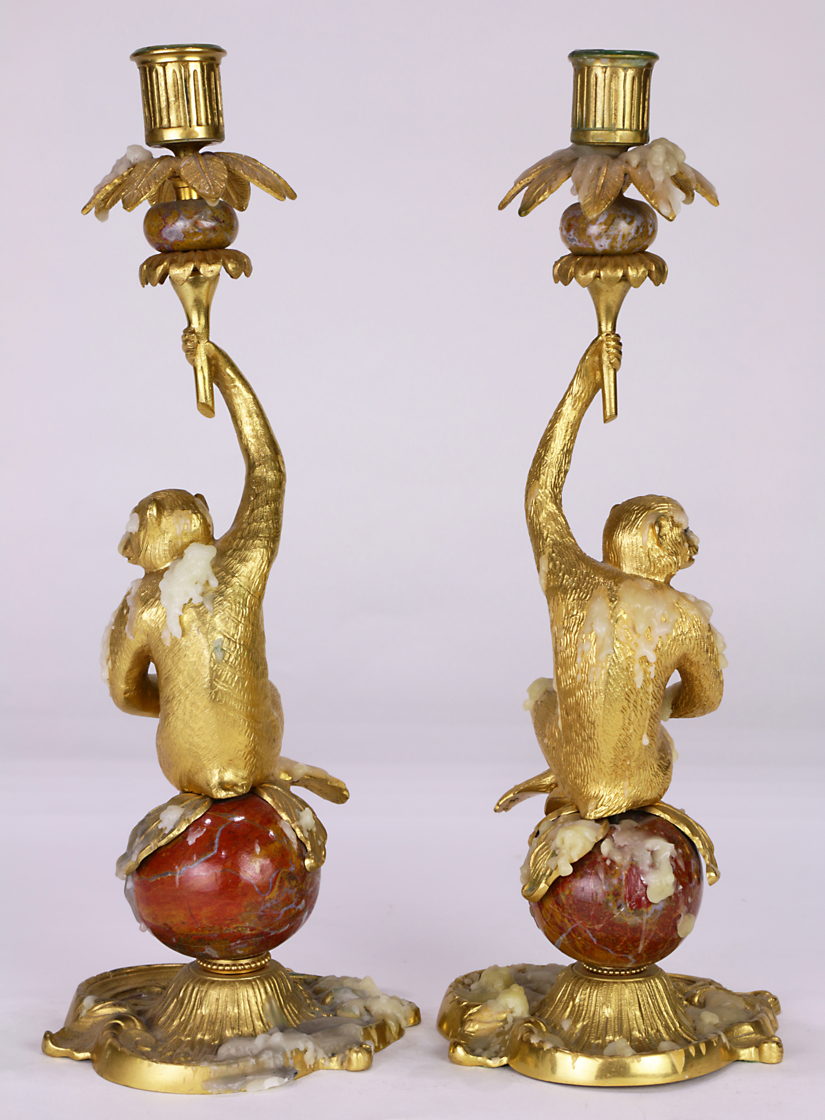 A pair of French ormolu and jeweled candelabra - Image 3 of 5