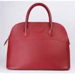 Hermes Rouge Epsom Bolide 35 with gold-plated hardware