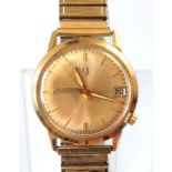 Accutron 14k yellow gold, metal wristwatch