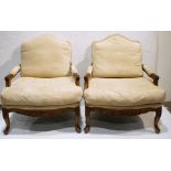 A pair of oversize fauteuils by Kreiss Collection