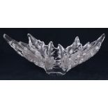 A Lalique France Champs Elyses leaf form center bowl