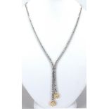 Diamond, 18k gold necklace