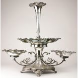 An Art Nouveau style silver plate epergne