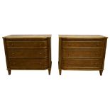 A pair of Dessin-Fournir partial gilt commodes