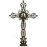 A Spanish Revival reticulated cross form sculpture circa 1900