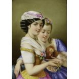 A framed Meissen porcelain miniature portrait