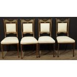 A Victorian highly inlaid mahogany side chairs