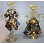 A pair of Murano art glass figures