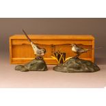 (Lot of 2) A Pair of Japanese Bronze Birds and Flowers