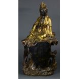 Chinese gilt bronze figure of Guanyin