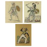 (lot of 3) A set of Victorian decoupage and handcolored play bills