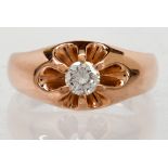Diamond and 14k rose gold ring
