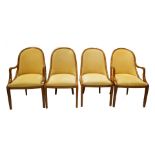 A group of Art Deco style mahogany chairs