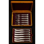 A Harrison Brothers and Howson silverplate twelve piece fish cutlery set