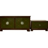 (lot of 2) Grosfeld House mahogany Art Deco style cabinets