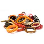 Collection of bakelite and plastic bracelets