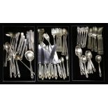 (lot of 87) A Georg Jensen Acorn sterling silver partial flatware service