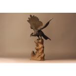 A Japanese Bronze Sculpture of an Eagle