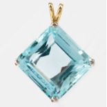 Aquamarine, 14k gold pendant