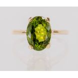 Peridot, 14k yellow gold ring