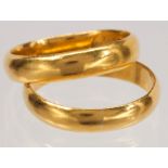 (Lot of 2) 22k yellow gold rings
