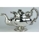 A Russian Art Nouveau .84 silver teapot