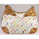 Louis Vuitton White And Multicolor Greta Shoulder Bag