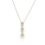 Diamond and platinum lavaliere pendant-necklace Circa 1920s