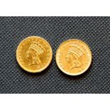 US $1 Gold Type 1856 and 1857 coins