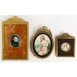 (lot of 3) A lot of framed miniature portraits