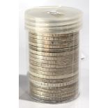 A roll of twenty Morgan dollars 1878-1900, F-AU grades