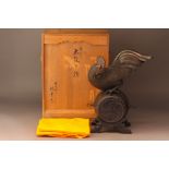 A Japanese Bronze Model of Rooster