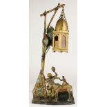 A Vienna cold painted lamp by Anton Chotka (1875-1925)